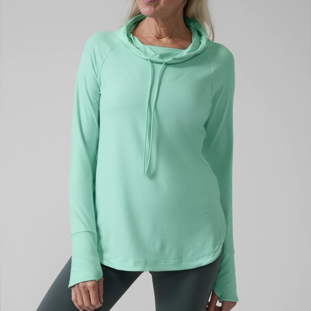 Athleta Uptempo Hoodie Sweatshirt Long Sleeve Performance Mint Green Size Medium